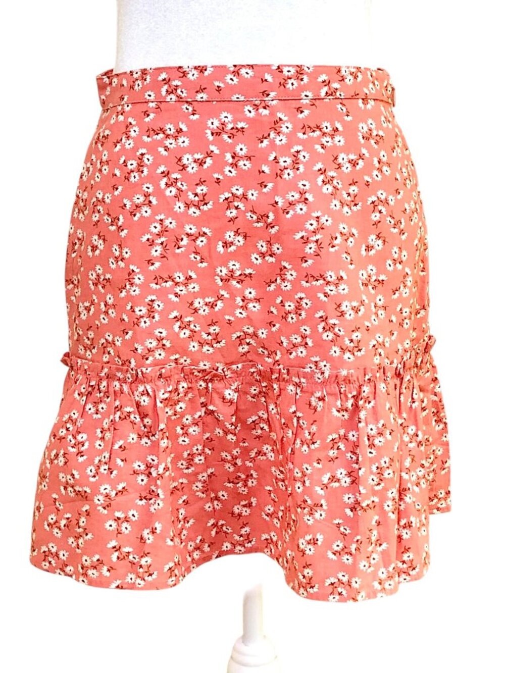 Billabong Skirt Floral Cotton Linen Pink Peach (25)